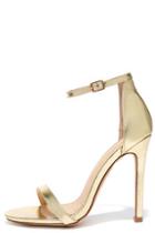 Liliana Vip Ticket Gold Ankle Strap Heels