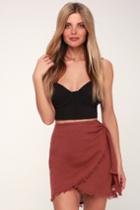 O'neill Louella Washed Burgundy Wrap Skirt | Lulus
