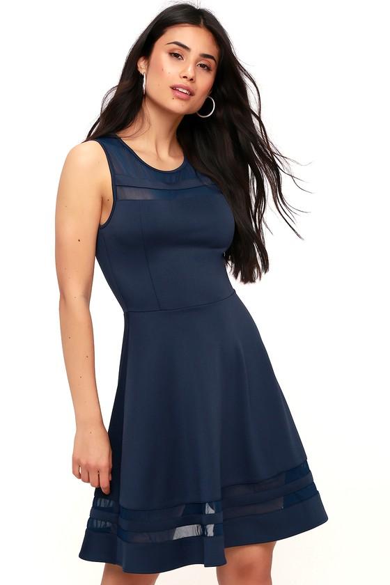 Final Stretch Navy Blue Dress | Lulus