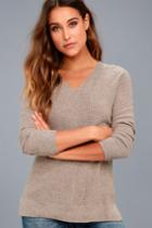 Fate | Casual Friday Taupe Sweater | Size Small | Brown | Lulus