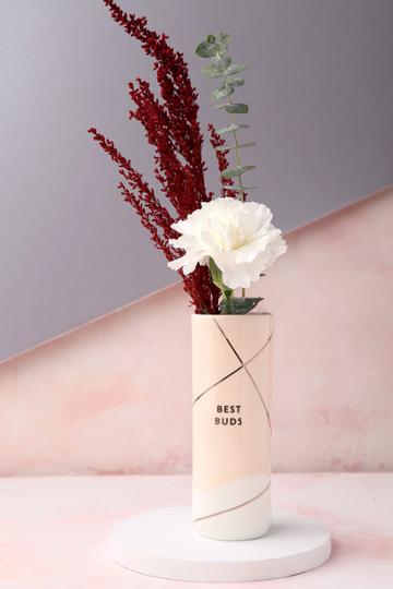 Fringe Studio - Best Buds White And Blush Vase - Pink - Lulus