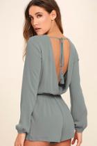 Lulus Greatest Hits Grey Backless Romper