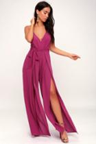 Hype Dream Magenta Backless Wide-leg Jumpsuit | Lulus