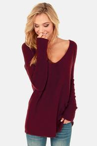 Love Stitch Ready Or Knit Burgundy Sweater