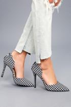 Qupid Alessa Black And White Gingham D'orsay Pumps | Lulus