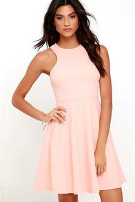 Lulus Now Or Skater Peach Dress