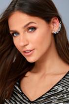 Lulus | You're The Stun Silver Rhinestone Ear Cuff