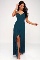 Luxurious Love Navy Blue Lace-up Maxi Dress | Lulus