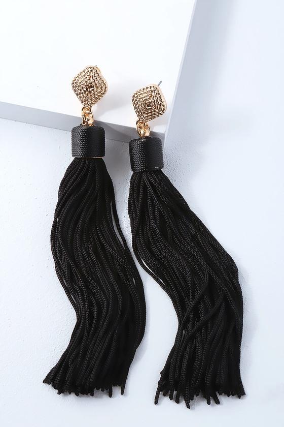 Royal Ways Black Tassel Earrings | Lulus