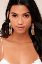 Lulus | Luxe Look Gold Beaded Tassel Earrings