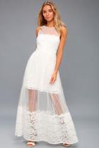Dorit White Lace Maxi Dress | Lulus