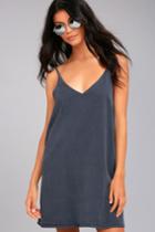 Project Social T | Irene Washed Blue Shift Dress | Size X-small | Lulus