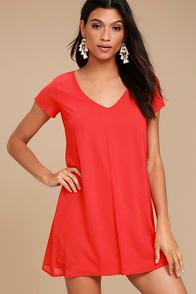 Lulus Freestyle Red Shift Dress