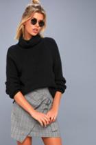 Park City Black Cowl Neck Knit Sweater | Lulus