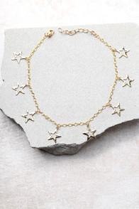 Frasier Sterling Seeing Stars Gold Star Choker Necklace
