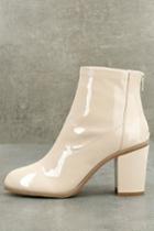 Bc Footwear Bc Footwear Ringmaster Nude Patent Ankle Booties | Size 6.5 | Beige | Vegan Friendly | Lulus