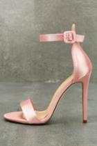 Olivia Jaymes | Charlize Blush Satin Ankle Strap Heels | Size 10 | Pink | Lulus