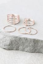 Lulus Perfect Touch Rose Gold Ring Set