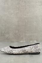 Mia Kandace White And Black Dot Suede Pointed Flats