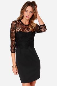 Black Swan Nutmeg Black Lace Dress