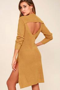 Somedays Lovin' Honey Jam Mustard Yellow Sweater Dress