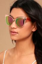 Lulus | Buns Rose Gold Mirrored Cat-eye Sunglasses | Pink