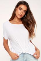 Project Social T Can You Knot? White Knotted Tee | Lulus