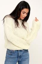 Black Swan Kyla Cream Balloon Sleeve Knit Sweater | Lulus