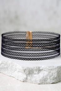 Lulus Ribbon Dancer Black Choker Necklace