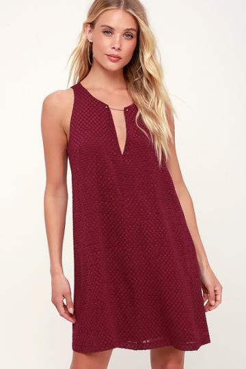 As Good As It Gets Burgundy Sleeveless Shift Dress | Lulus