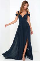 Ocean Of Elegance Navy Blue Maxi Dress | Lulus