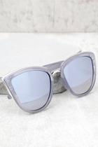 Lulus Soho Sun Grey And Silver Mirrored Sunglasses