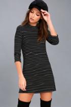 Amuse Society | Cool Horizons Black And White Striped Mini Dress | Size Small | Lulus