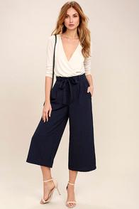 Lulus Sunny Stroll Navy Blue Culottes