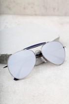 Perverse Khaliel Silver Mirrored Aviator Sunglasses