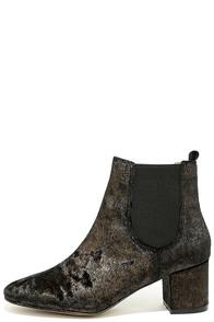 Report Tress Bronze Velvet Ankle Booties