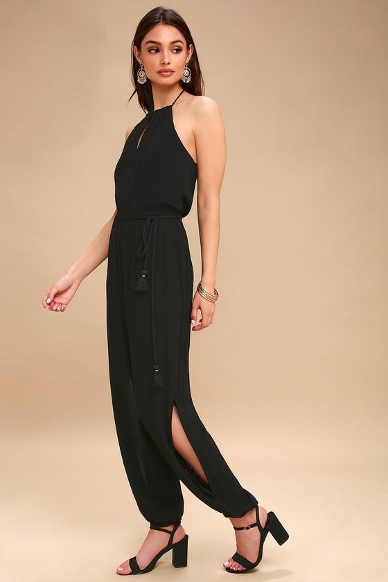 Jack By Bb Dakota Ximena Black Halter Jumpsuit | Lulus