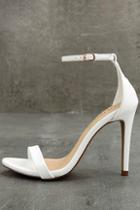 Liliana Queena White Ankle Strap Heels