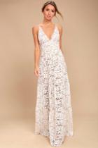 Dress The Population Melina White Lace Maxi Dress