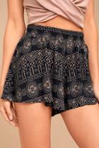 Lulus Southbound Navy Blue Print Shorts