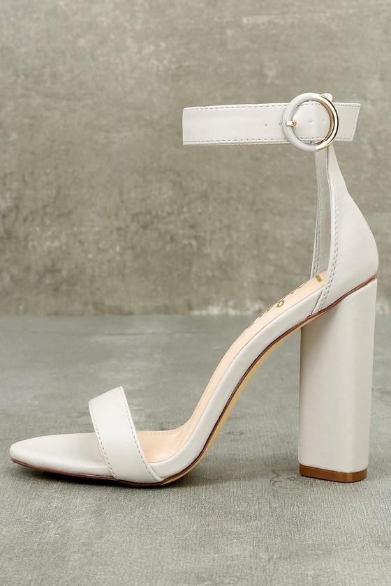 Liliana | Kamali Grey Ankle Strap Heels | Size 5.5 | Vegan Friendly | Lulus