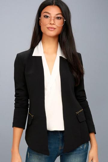 Aakaa Avant Garde Black Cropped Blazer | Lulus