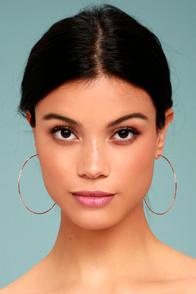 Lulus Come And Get It Rose Gold Hoop Earrings