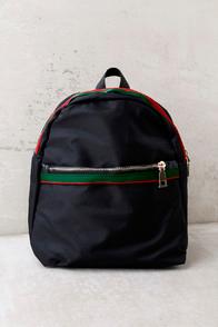 Lulus Style Street Black Striped Backpack