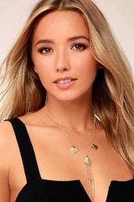 Lulus Ignited Interest Gold Rhinestone Layered Necklace