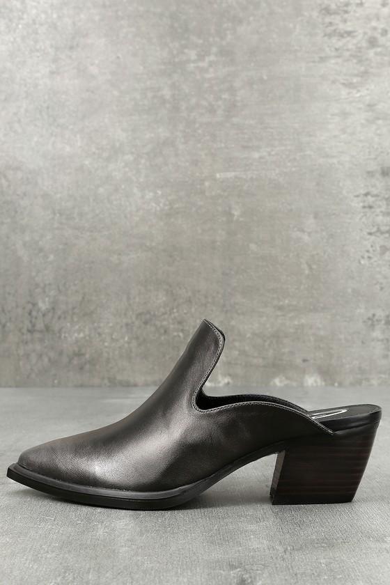 Sbicca Mulah Pewter Leather Pointed Toe Mules | Lulus