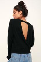 Arienette Black Backless Sweater | Lulus