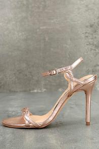 Jewel By Badgley Mischka Hepburn Ii Rose Gold Leather Heels