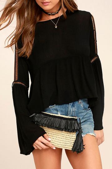 San Diego Hat | Co. Luciana Black And Beige Straw Clutch | 100% Cotton | Lulus