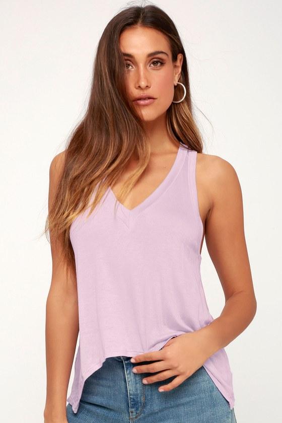 Annabelle Lavender V-neck Cropped Tank Top | Lulus